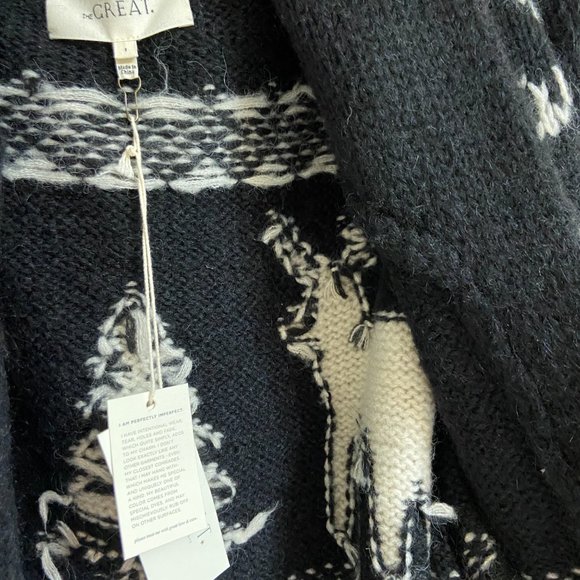 NEW $395 THE GREAT Reindeer Lodge Cardigan Sweater - Picture 10 of 13
